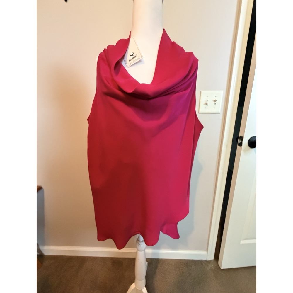 Sioni Magenta Cow Neck Sleeveless Shirt Size Extra Large  Professional Vacation